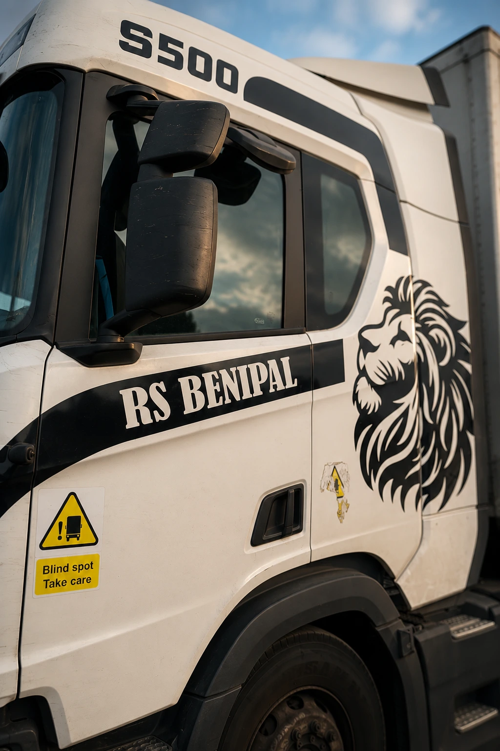 Detail of a professionally presented RS Benipal freight vehicle