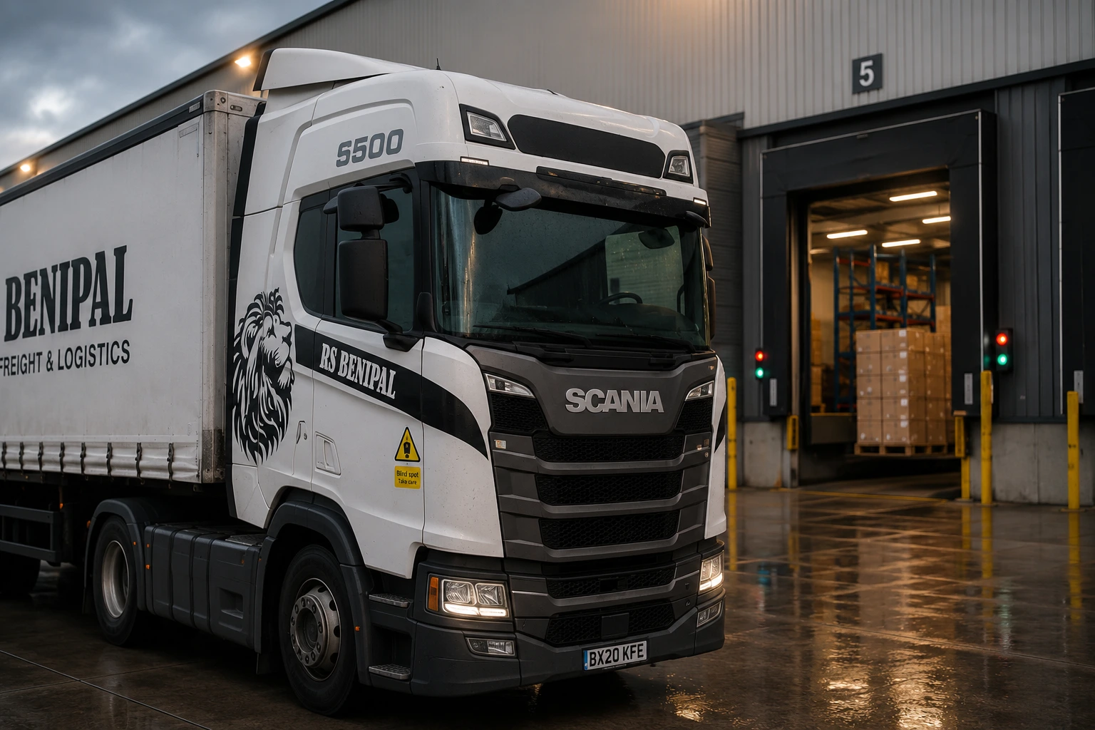 RS Benipal freight vehicle at a UK distribution centre