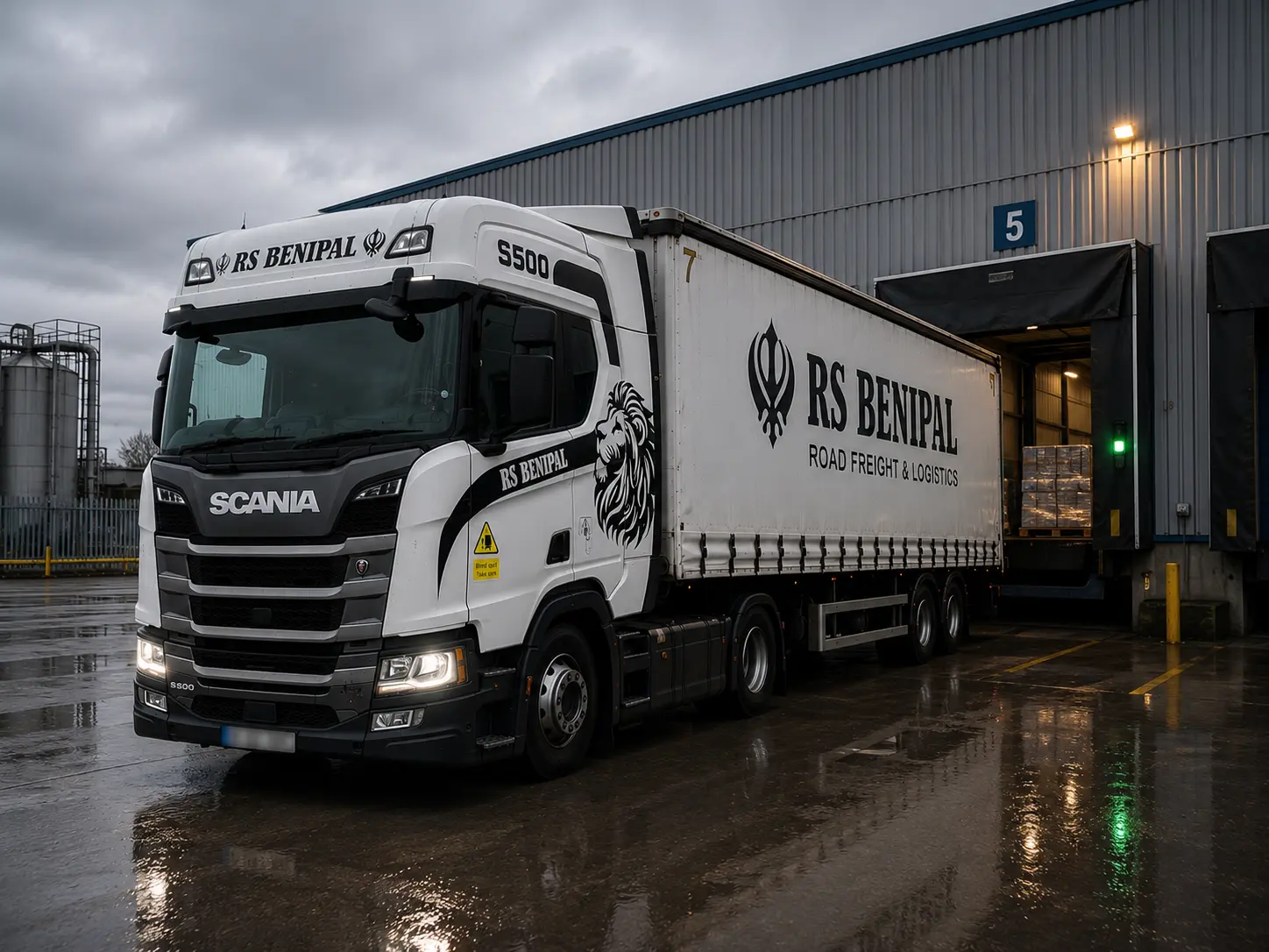 Dedicated freight transport at a loading dock